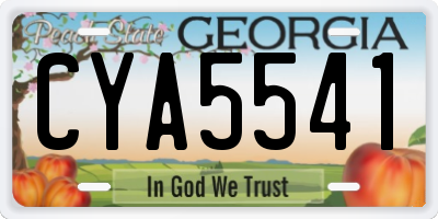 GA license plate CYA5541