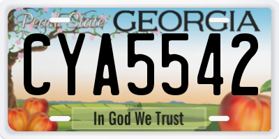 GA license plate CYA5542