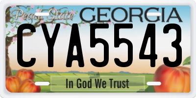 GA license plate CYA5543