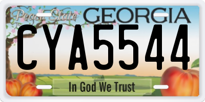 GA license plate CYA5544