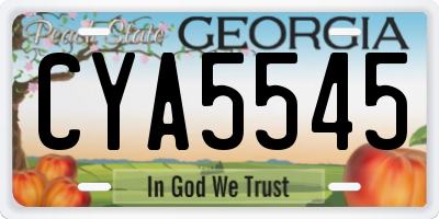 GA license plate CYA5545