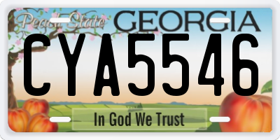 GA license plate CYA5546