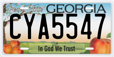 GA license plate CYA5547