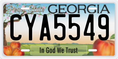GA license plate CYA5549