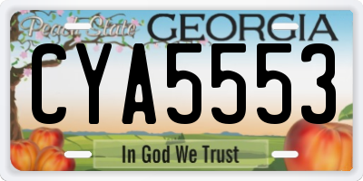 GA license plate CYA5553