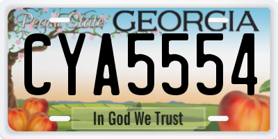 GA license plate CYA5554