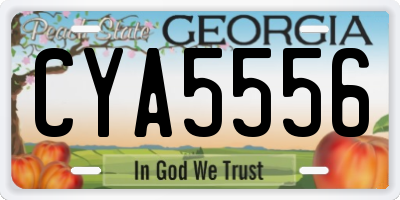 GA license plate CYA5556