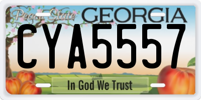 GA license plate CYA5557