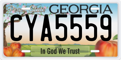 GA license plate CYA5559