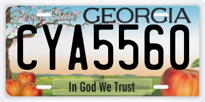 GA license plate CYA5560