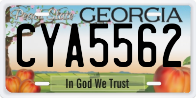GA license plate CYA5562