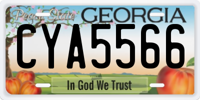 GA license plate CYA5566
