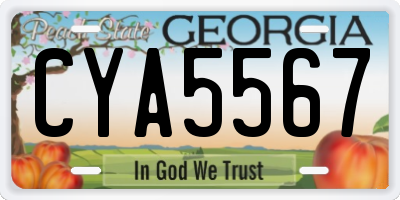 GA license plate CYA5567