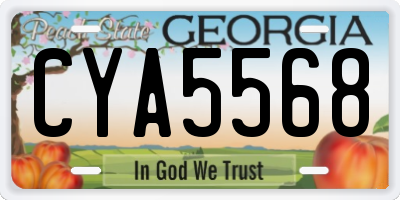 GA license plate CYA5568