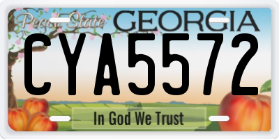 GA license plate CYA5572