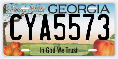 GA license plate CYA5573