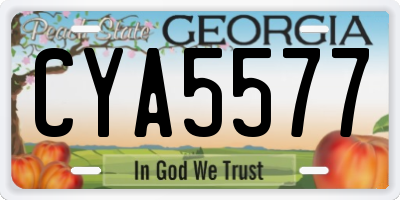 GA license plate CYA5577
