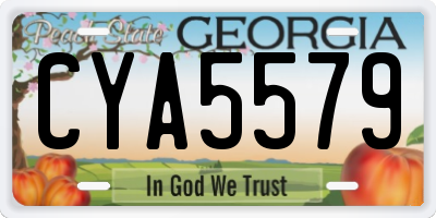 GA license plate CYA5579