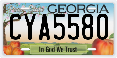 GA license plate CYA5580