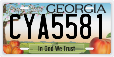 GA license plate CYA5581
