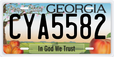 GA license plate CYA5582
