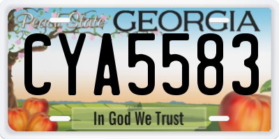 GA license plate CYA5583