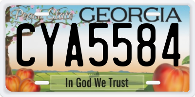 GA license plate CYA5584