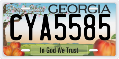 GA license plate CYA5585