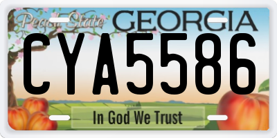 GA license plate CYA5586