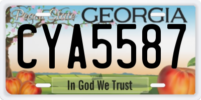 GA license plate CYA5587