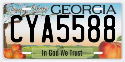 GA license plate CYA5588