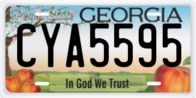 GA license plate CYA5595