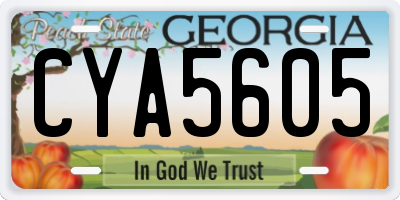 GA license plate CYA5605