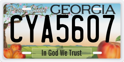 GA license plate CYA5607