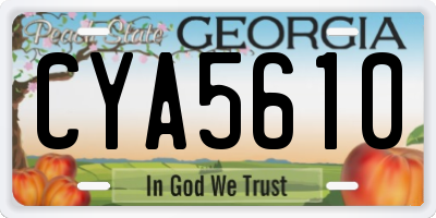 GA license plate CYA5610