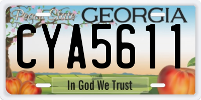 GA license plate CYA5611