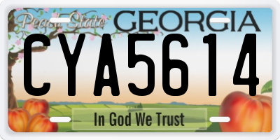 GA license plate CYA5614