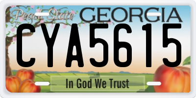 GA license plate CYA5615