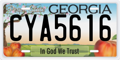 GA license plate CYA5616