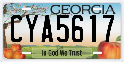 GA license plate CYA5617