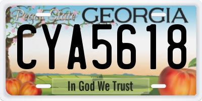 GA license plate CYA5618