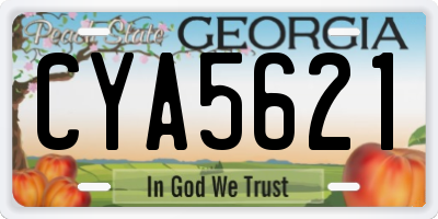 GA license plate CYA5621