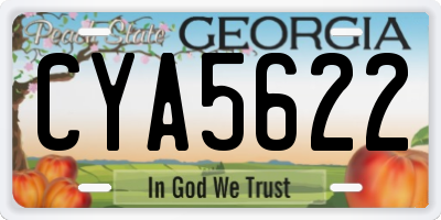 GA license plate CYA5622