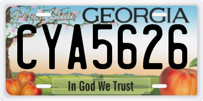 GA license plate CYA5626