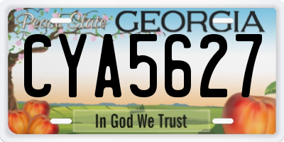 GA license plate CYA5627