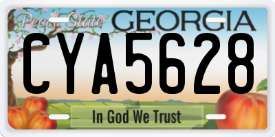 GA license plate CYA5628