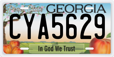 GA license plate CYA5629