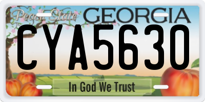 GA license plate CYA5630