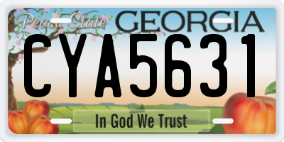 GA license plate CYA5631