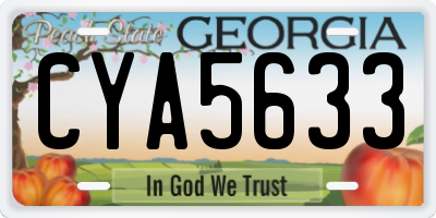 GA license plate CYA5633